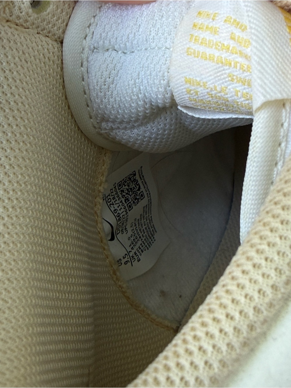 Nike High-Top Sneakers in Cream and Yellow - Picture 7 of 7